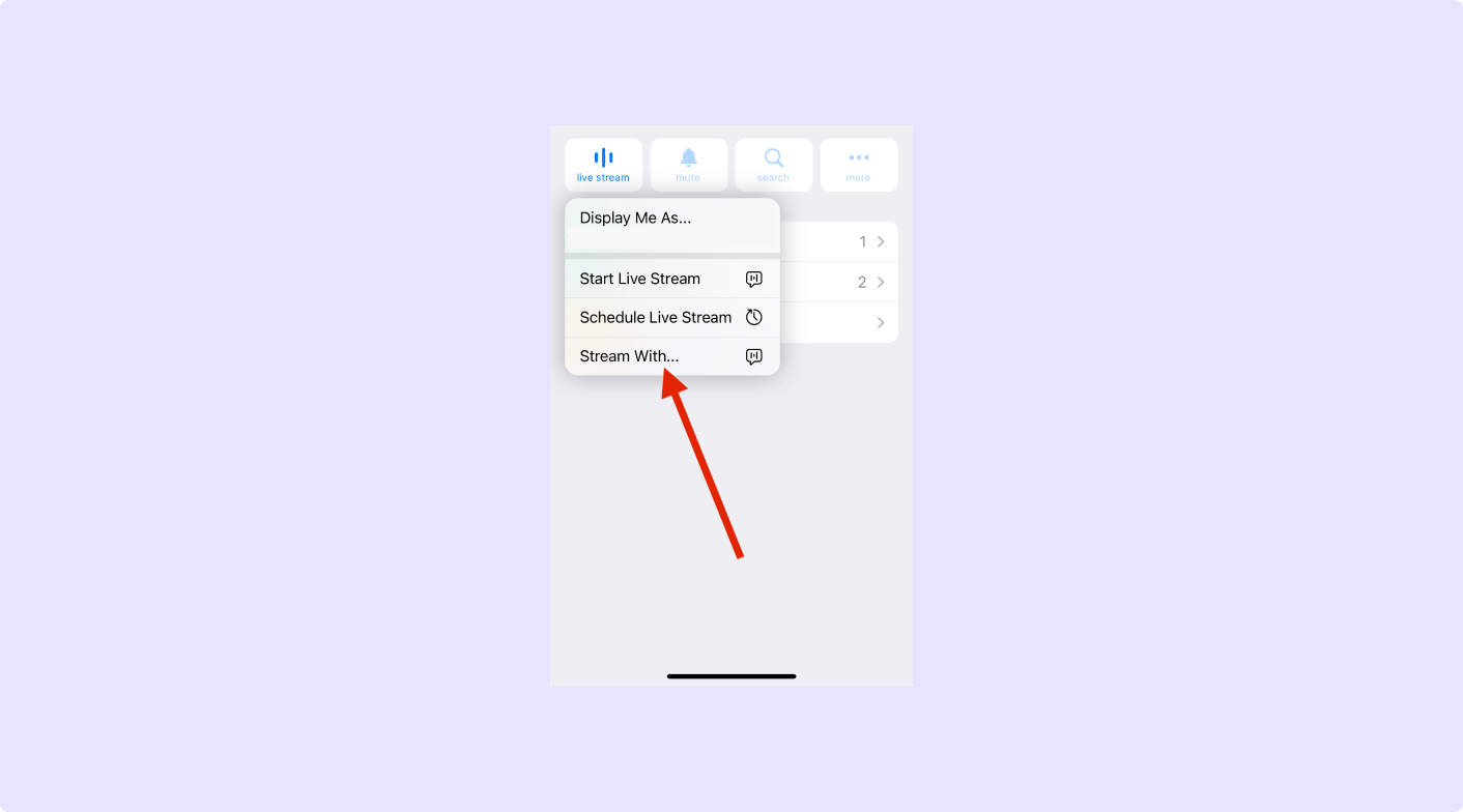 Click Live Stream icon Click Live Stream icon