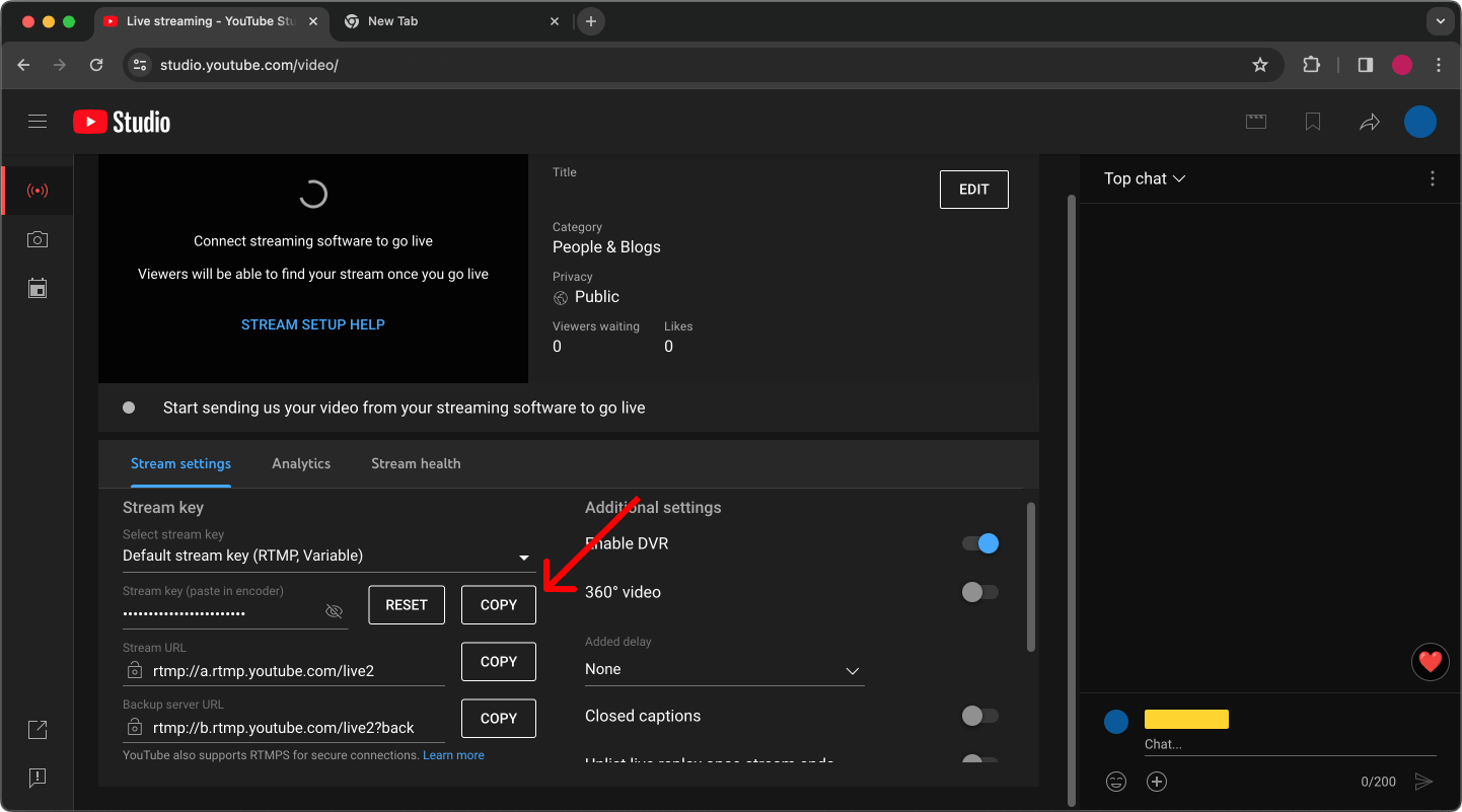 Step 2: Guide to Live Broadcast